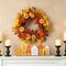 Set of 2 24"D Fall Dahlia Pumpkin, Leaf and Berry Wreath Includes a Complimentary Black Metal Wreath Hanger